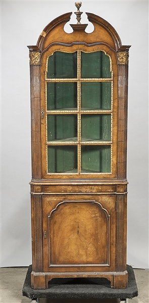 Appraisal: Antique corner cabinet with fluted square column design with gilt