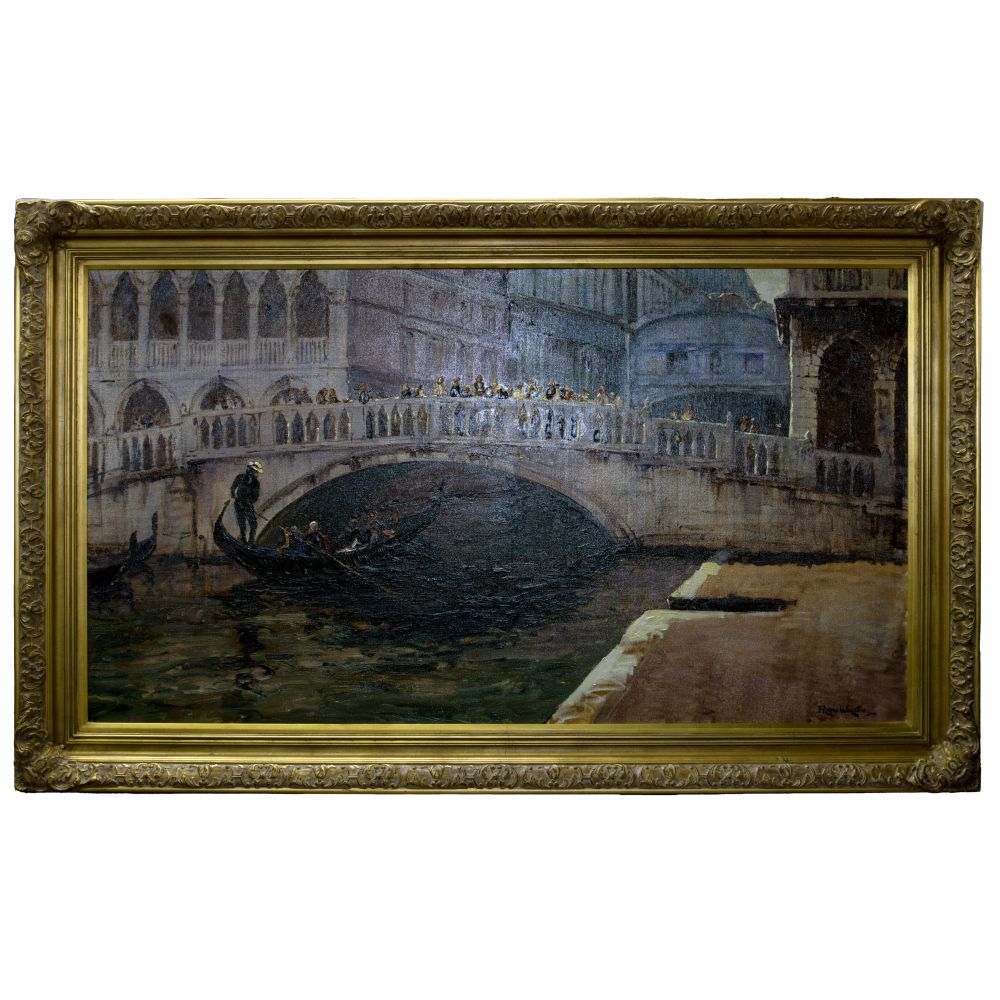 Appraisal: ALAN WOLTON AMERICAN B BRIDGE OF SIGHS VIEWERS OIL ON