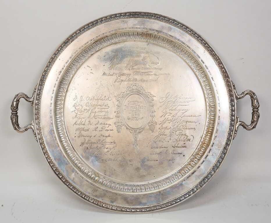 Appraisal: Gorham sterling presentation tray American Marked with Gorham marks and