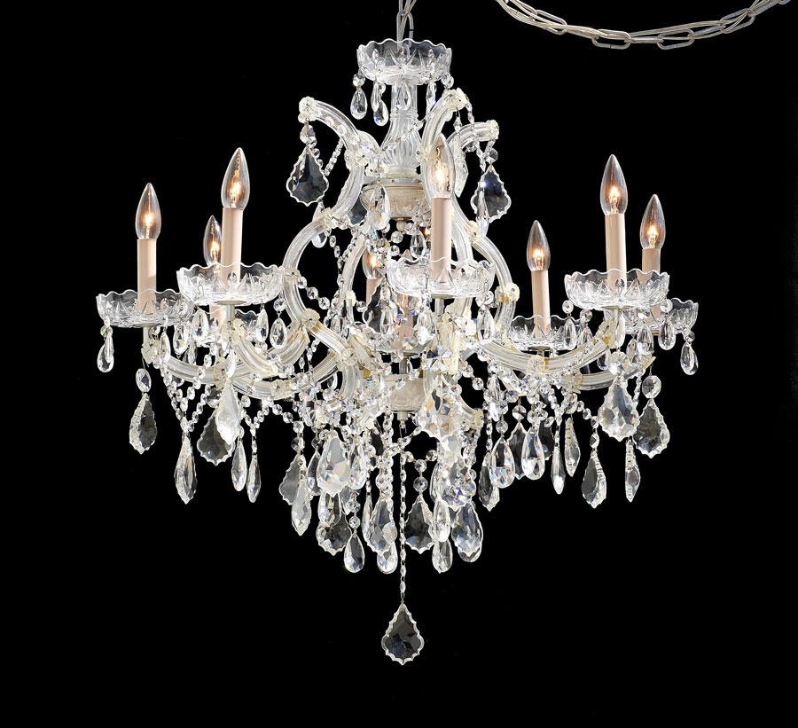 Appraisal: MARIA THERESA CRYSTAL CHANDELIER arms with crystal bobeche prisms garland