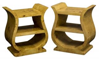 Appraisal: PAIR FRENCH ART DECO STYLE SIDE TABLES pair French Art