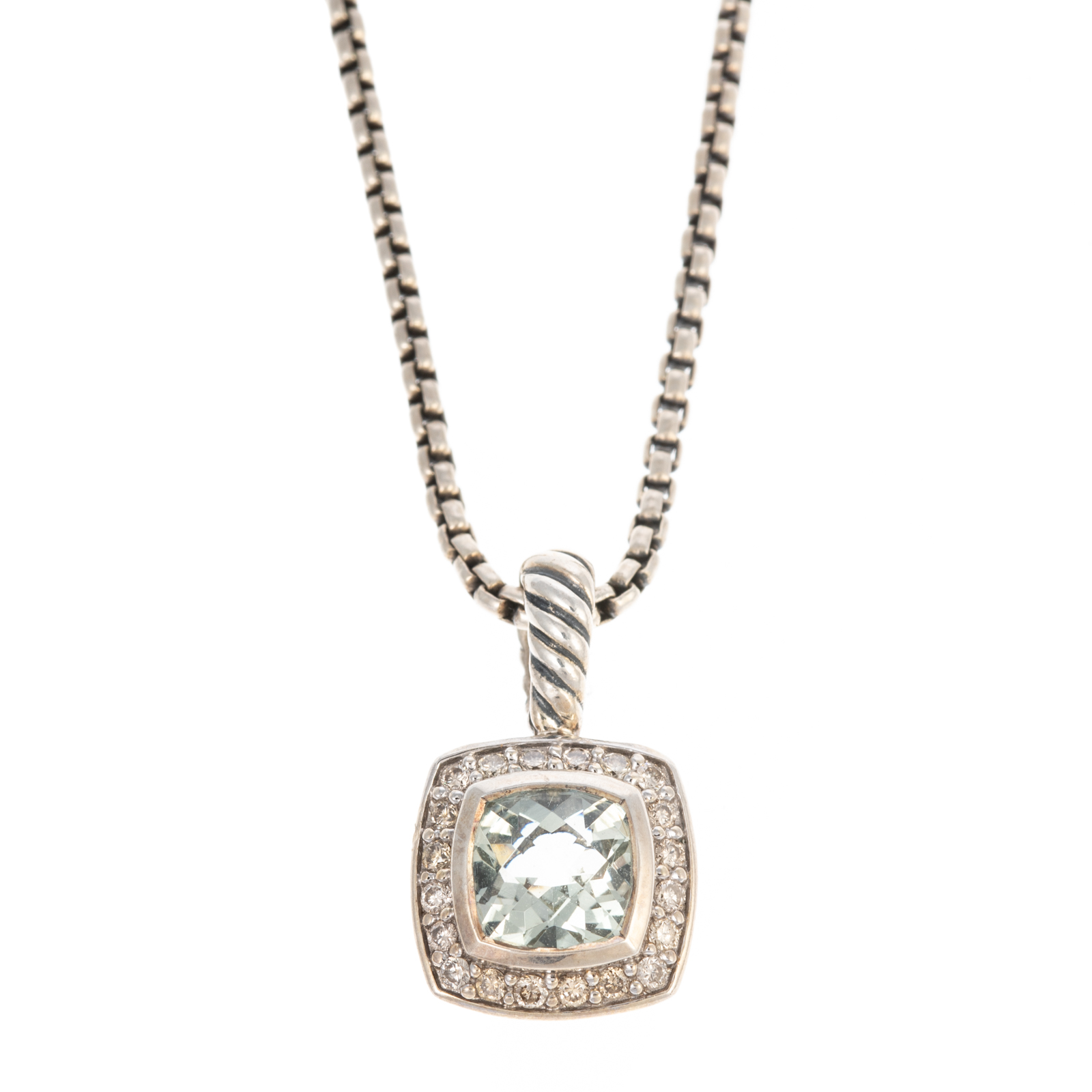 Appraisal: A DAVID YURMAN AQUAMARINE NECKLACE IN STERLING Sterling silver pendant