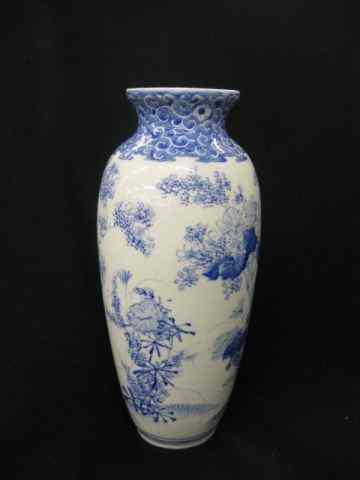 Appraisal: Japanese Blue Imari Porcelain Vase bird fauna '' tall excellent