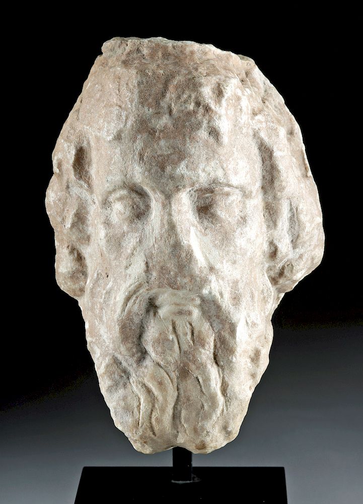 Appraisal: Roman Imperial Marble Head of Serapis Originally Listed At Roman