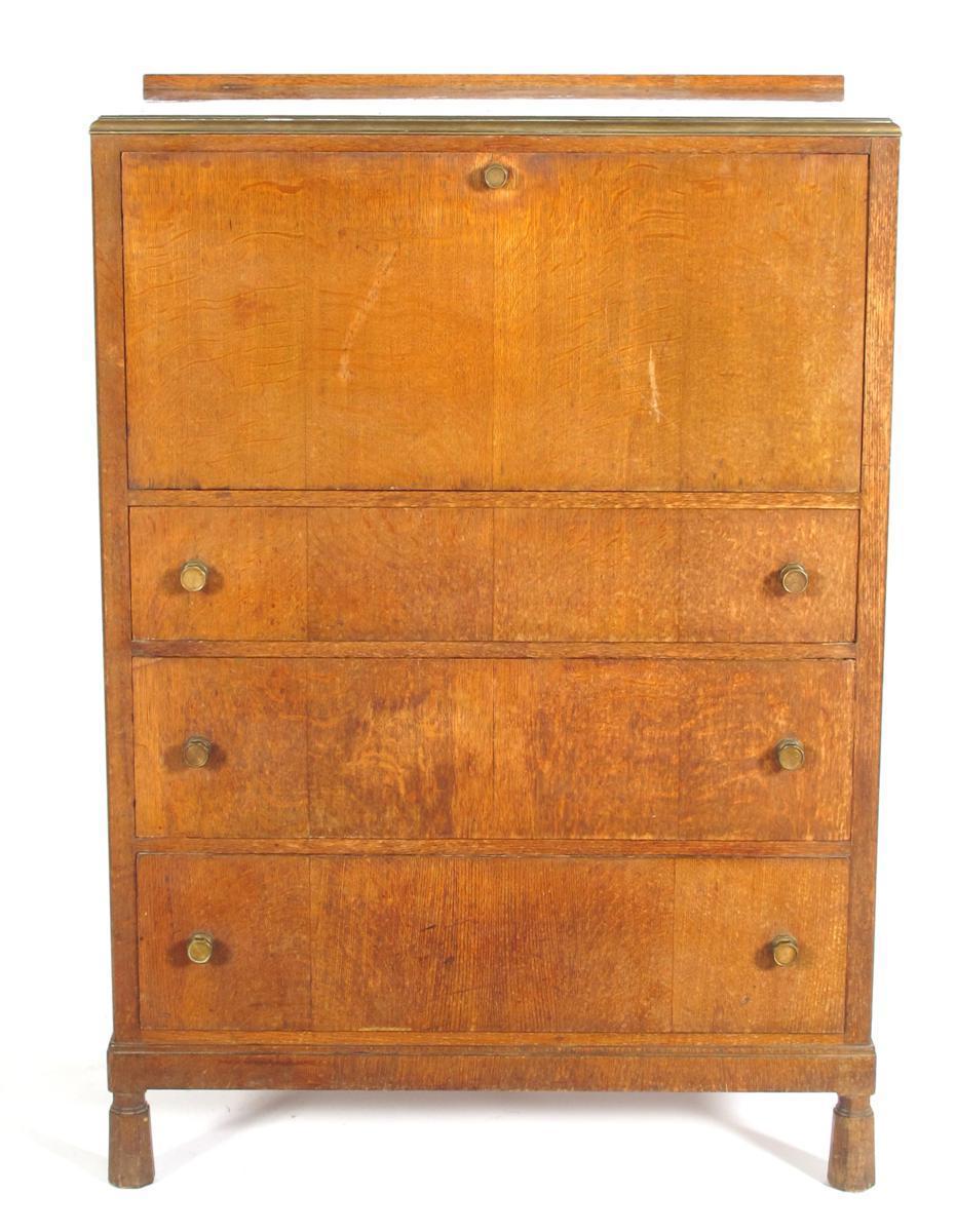 Appraisal: A Morris Glasgow mahogany bureau