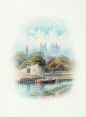 Appraisal: GEORGE FALL - York Minster from the Ouse and Rochester