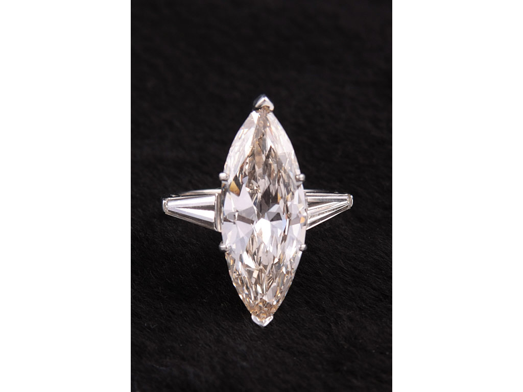 Appraisal: Impressive Estate Carat Diamond Ring featuring one marquise brilliant cut