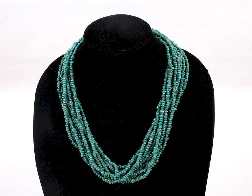 Appraisal: Navajo Chipped Turquoise Necklace For sale in this lot we