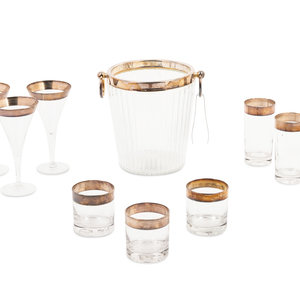 Appraisal: A Collection of Dorothy Thorpe Glass Stemware Articles comprising cocktail