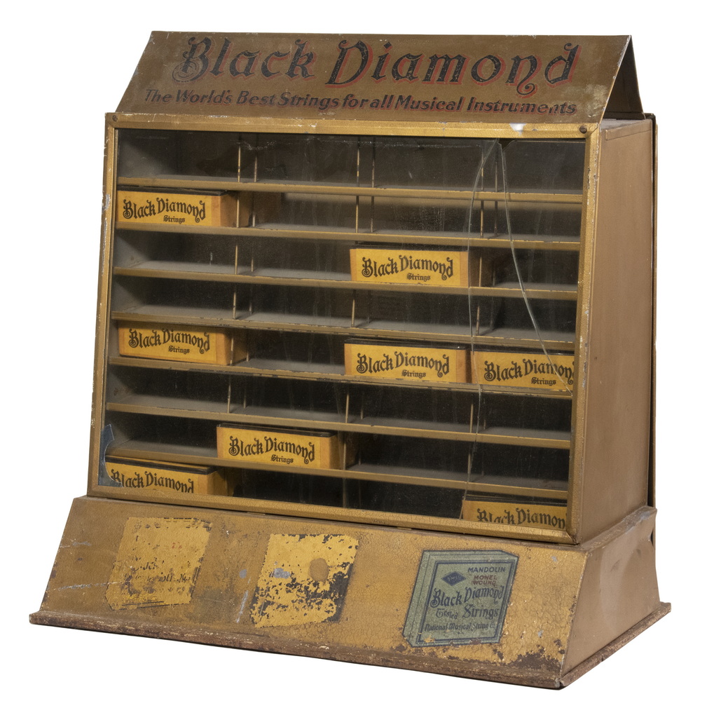 Appraisal: BLACK DIAMOND STRINGS STORE MERCHANDISING CASE Mid- th c Glass