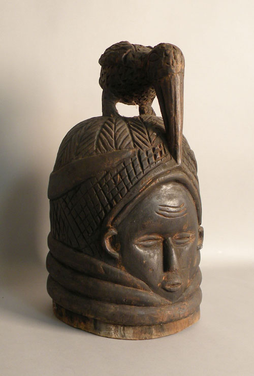 Appraisal: Carved African mask helmet h