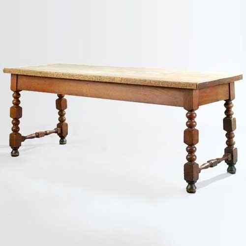 Appraisal: A Danish Baroque Style Oak Farm Table circa having a