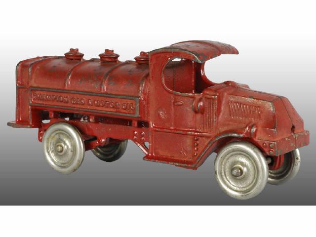 Appraisal: Cast Iron Red Champion Mack Gas Oil Truck Toy Description