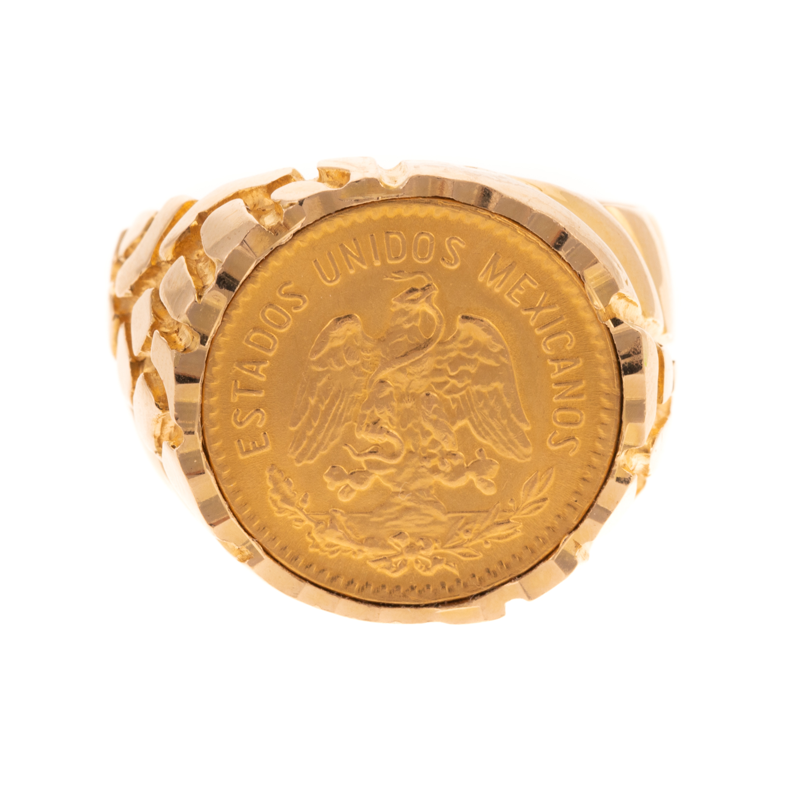 Appraisal: A MEXICAN PESOS COIN RING IN K K yellow gold