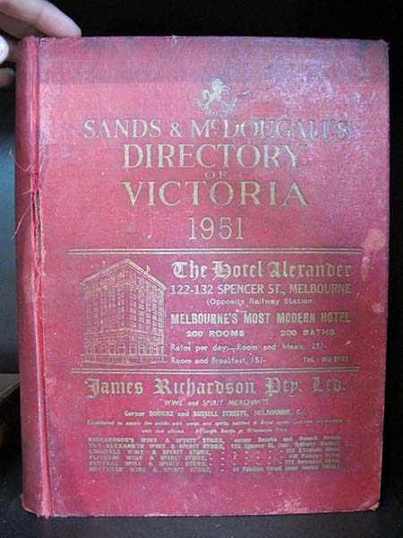 Appraisal: SANDS AND MCDOUGALL'S DIRECTORY OF VICTORIA