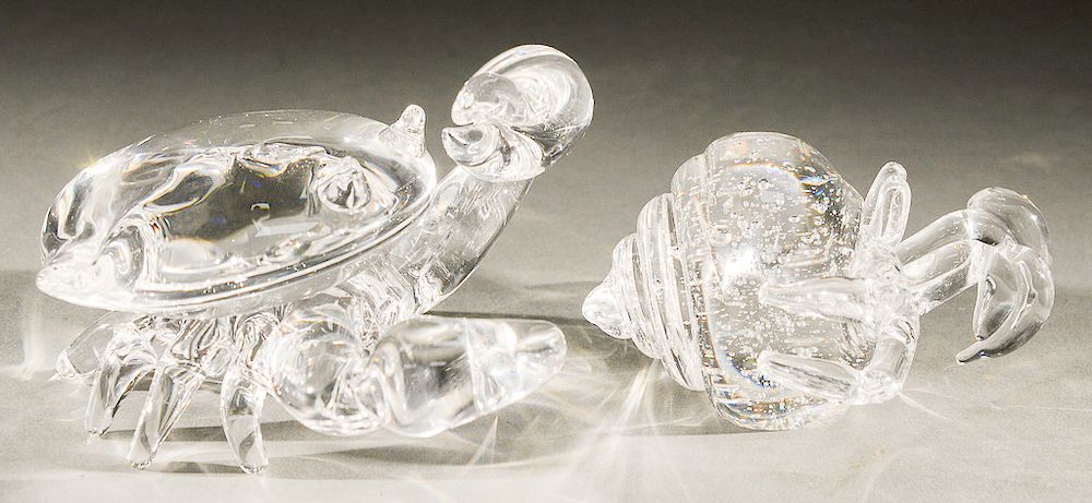 Appraisal: Two Steuben crystal crabs including a Hermit crab and a