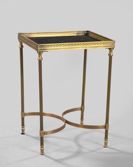 Appraisal: Louis XVI-Style Gilt-Metal Occasional Table early th century of diminutive