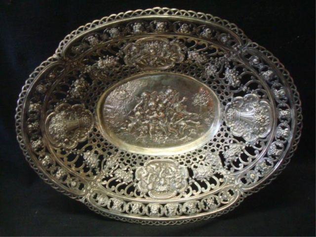 Appraisal: Silver Ornate Reticulated Bowl Very fine quality From a Larchmont