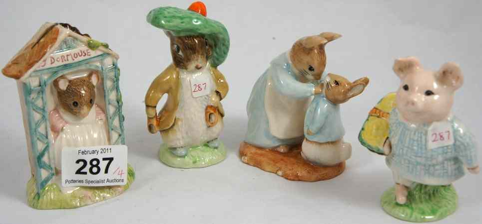 Appraisal: Royal Albert Beatrix Potter Figures Mrs Rabbit and Peter Benjamin