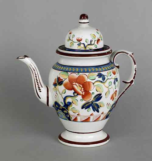 Appraisal: Gaudy Dutch single rose coffee pot th c h