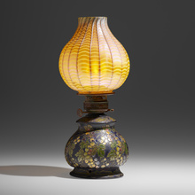 Appraisal: Tiffany Studios RARE AND EARLY GRAPEVINE LAMP USA c hand-blown