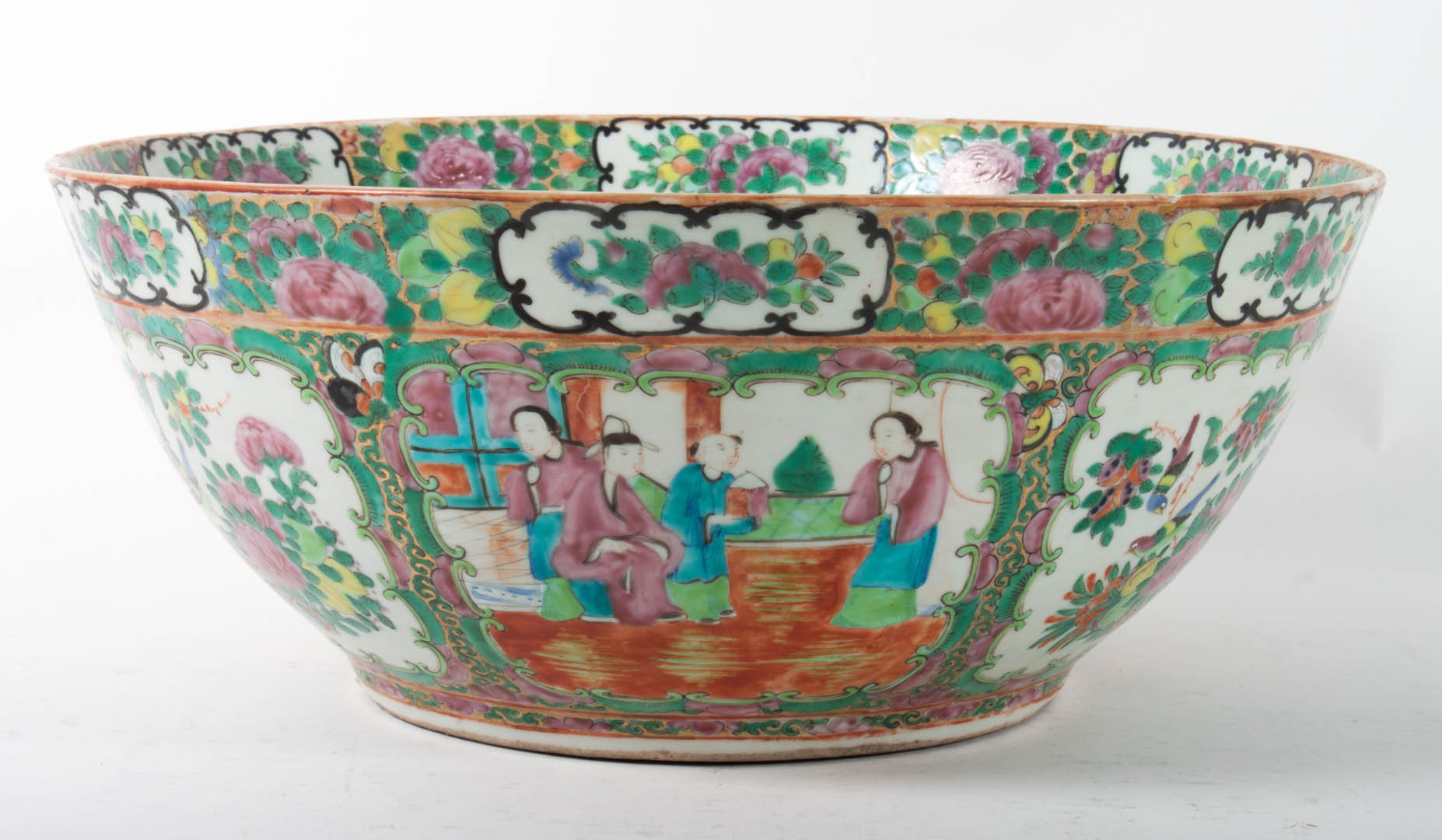 Appraisal: Chinese Export Rose Medallion porcelain punch bowl fourth quarter- th