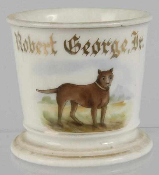 Appraisal: Dog Shaving Mug Description Marked Robert George Jr across top