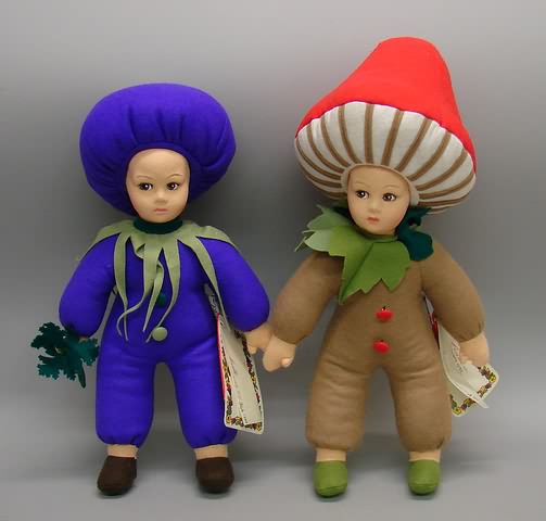 Appraisal: Pair of Lenci felt dolls Mirtillo dressed as an eggplant