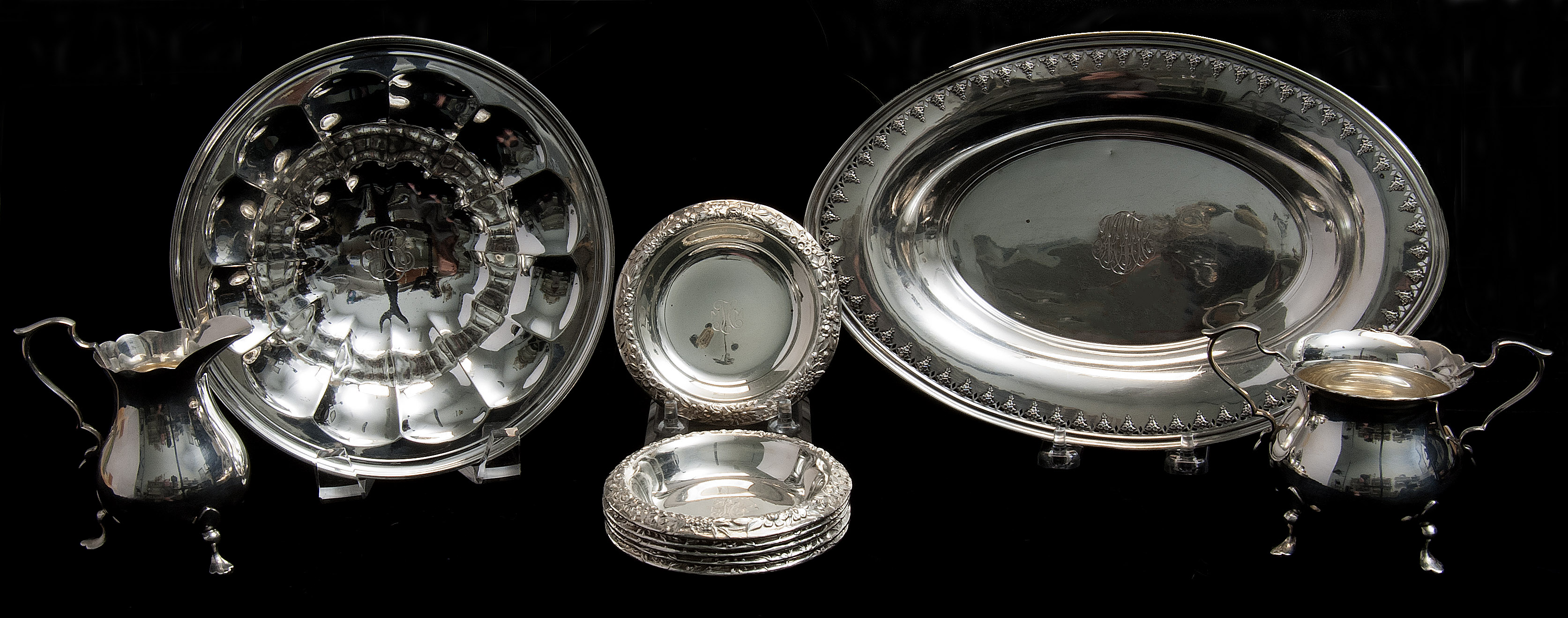 Appraisal: TEN PIECES OF AMERICAN STERLING SILVER HOLLOWWARE th Century -