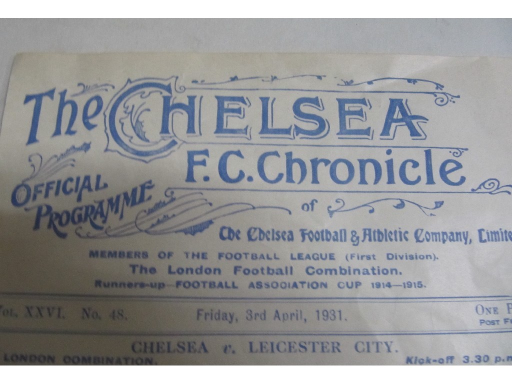 Appraisal: Lot comprising two Chelsea F C chronicles and four Ibrox