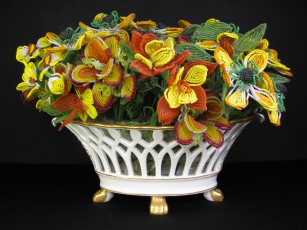 Appraisal: Vista Alegre Portuguese porcelain gilt rimmed reticulated and footed basket