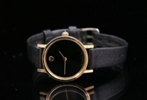 Appraisal: K Movado Museum Watch K yellow gold case with black