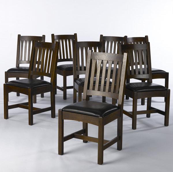 Appraisal: STICKLEY E J AUDI Set of eight reproduction dining chairs