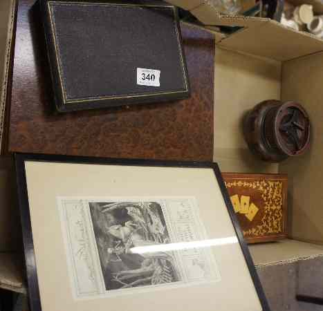 Appraisal: Tray comprising Silver Hallmarked Fisheaters in Case Silver Plated Teaspoons