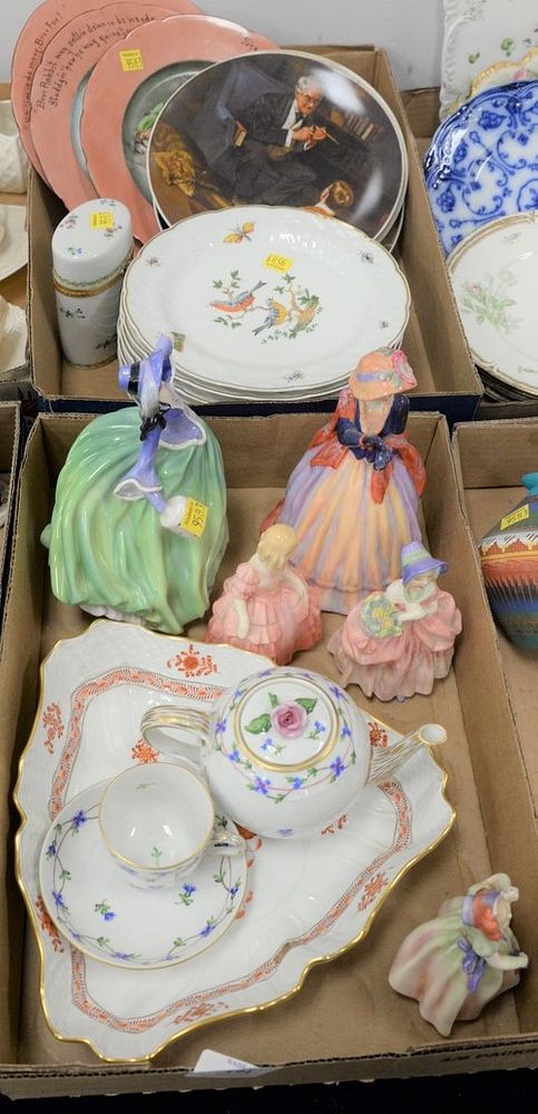 Appraisal: Two tray lots to include Herend teapot cup and saucer