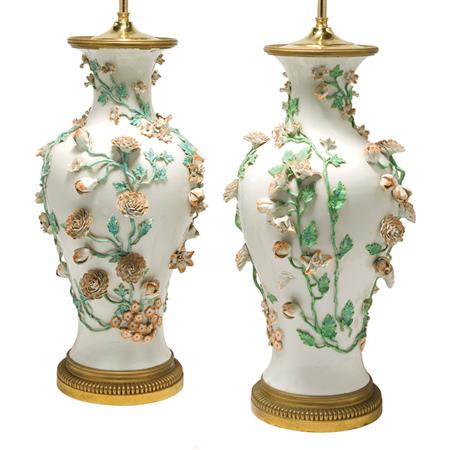 Appraisal: Pair of Continental Porcelain Lamps Estimate -