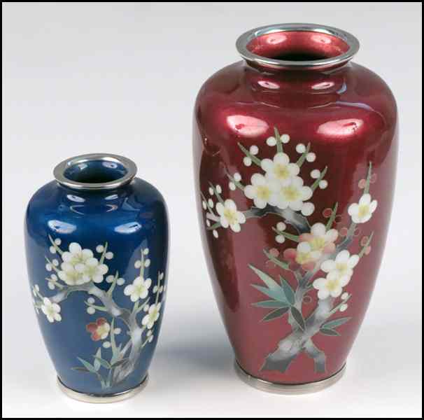 Appraisal: TWO CLOISSONE VASES Condition No Specific Condition Recorded - Sold