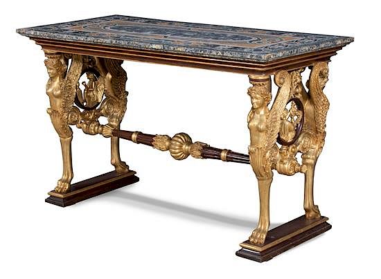 Appraisal: A Regency Carved Mahogany and Parcel Gilt Center Table with