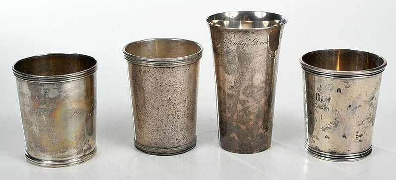 Appraisal: Four Sterling Juleps Tumbler American th century Including three juleps