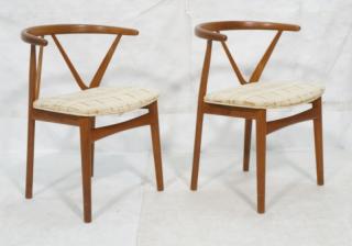 Appraisal: Pr Danish Teak HENNING KJAERNULF Chairs Barrel b Pr Danish