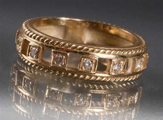 Appraisal: Diamond and K yellow gold ring unidentified makers mark engraved