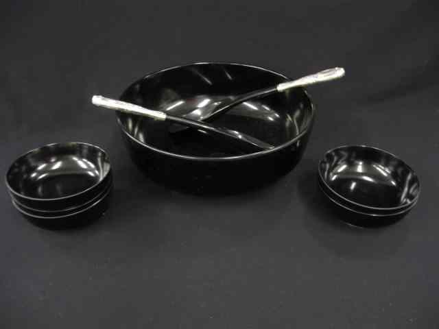 Appraisal: pc Towle Sterling Silver Plastic Salad Set large '' bowl