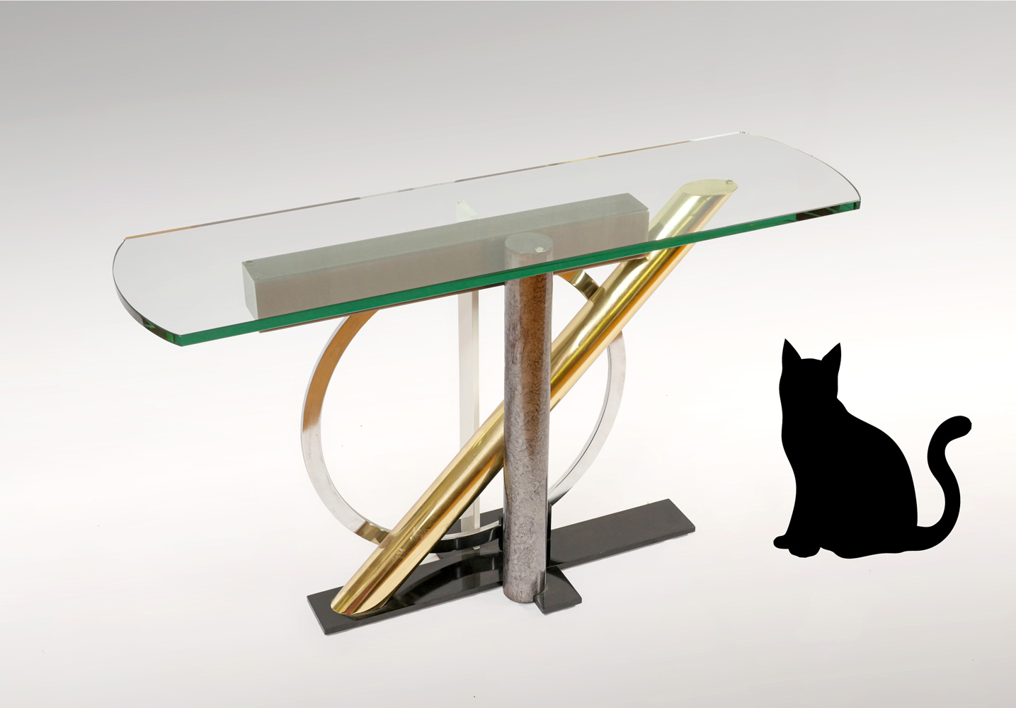 Appraisal: KAIZO OTO MODERN GLASS CONSOLE TABLE Kaizo Oto for Design