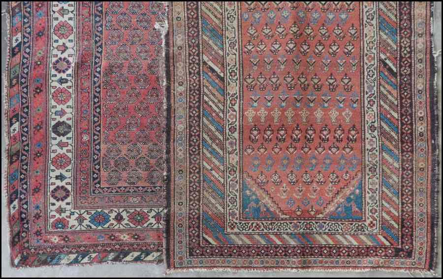 Appraisal: TWO CAUCASIAN RUGS Larger ' '' x ' Smaller '