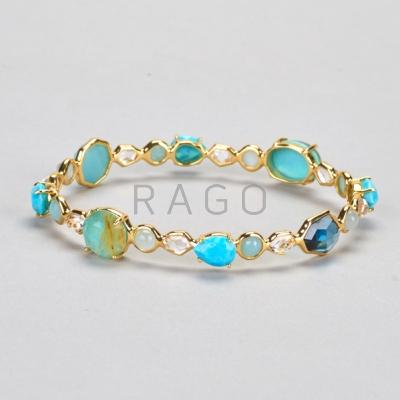 Appraisal: IPPOLITA K GOLD TURQUOISE BANGLE Rock Candy Gelato Kiss with