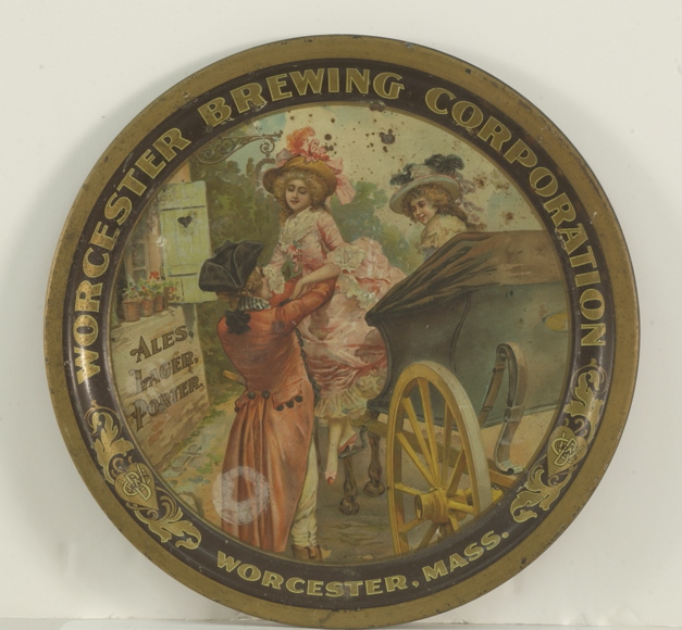 Appraisal: WORCESTER BREWING CORPORATION ADVERTISING TRAY Depicting two women in colonial