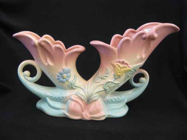 Appraisal: Hull ''Wildflower'' Art Pottery Vase double cornucopia B- - ''