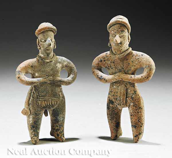 Appraisal: Two Jalisco Pottery Male Figures c BC - AD each