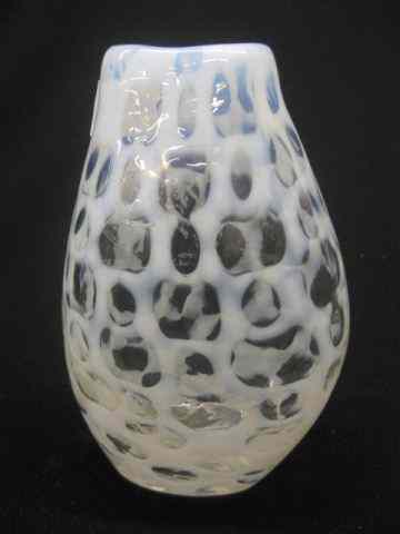 Appraisal: Murano Patchwork Style Art Glass Vase opalescent with clear patches