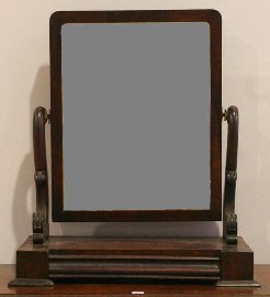 Appraisal: An early Victorian toilet mirror damage cm wide cm deep